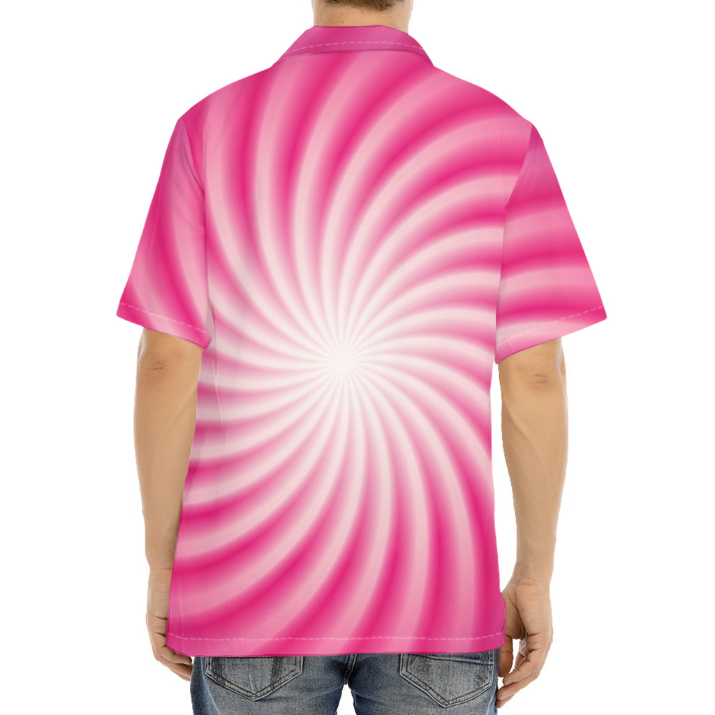 Pink Whirlpool Spiral Print Aloha Shirt