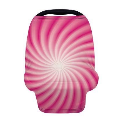 Pink Whirlpool Spiral Print Baby Seat Cover