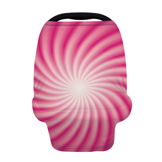 Pink Whirlpool Spiral Print Baby Seat Cover