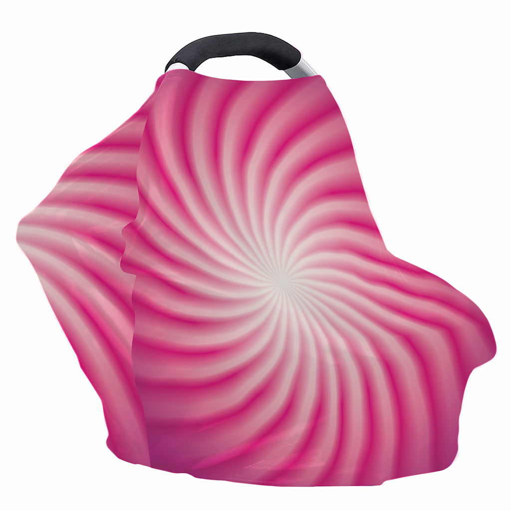 Pink Whirlpool Spiral Print Baby Seat Cover