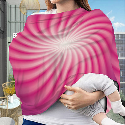 Pink Whirlpool Spiral Print Baby Seat Cover