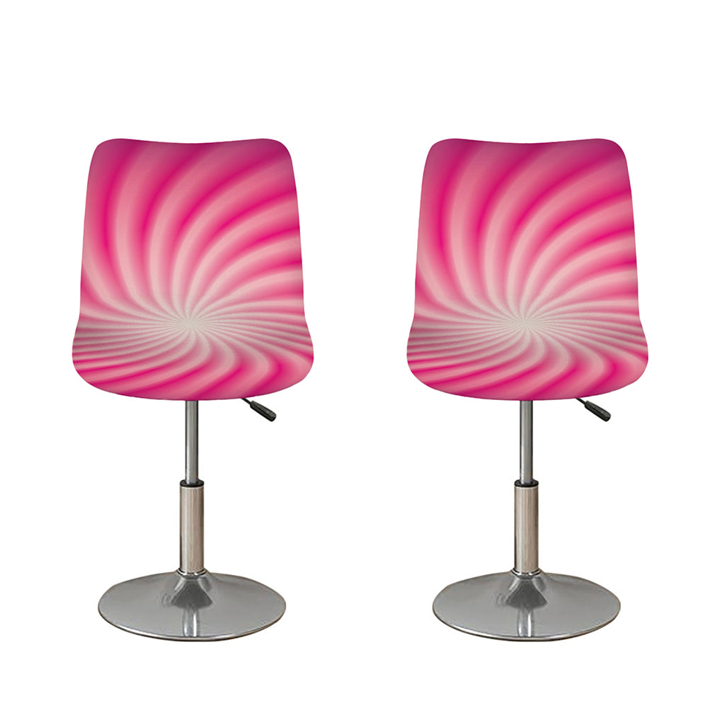 Pink Whirlpool Spiral Print Bar Stool Covers