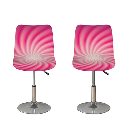Pink Whirlpool Spiral Print Bar Stool Covers