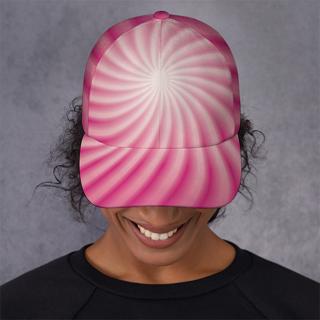 Pink Whirlpool Spiral Print Baseball Cap