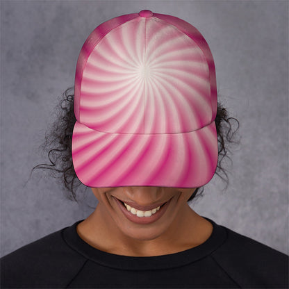 Pink Whirlpool Spiral Print Baseball Cap