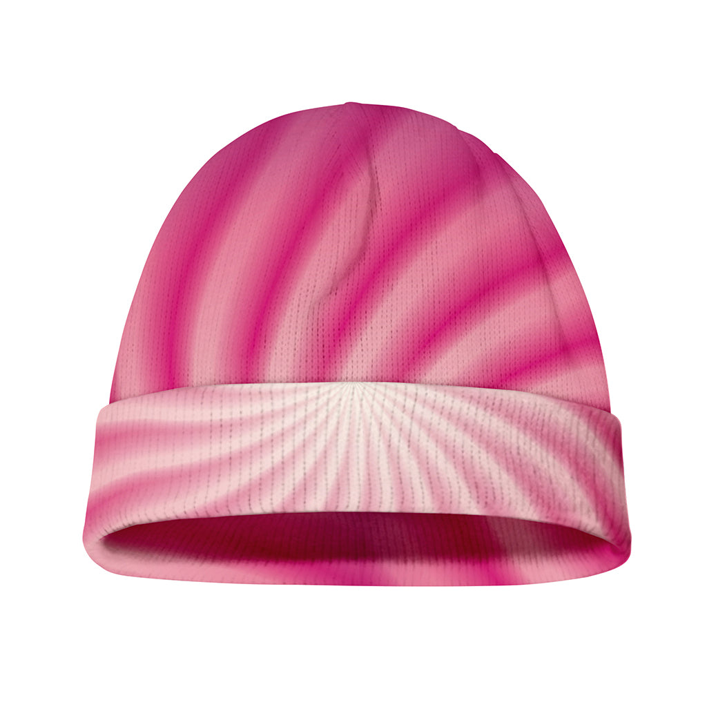 Pink Whirlpool Spiral Print Beanie