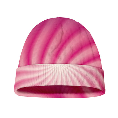 Pink Whirlpool Spiral Print Beanie