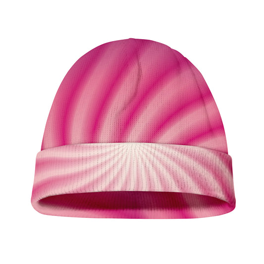Pink Whirlpool Spiral Print Beanie