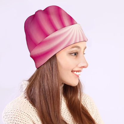Pink Whirlpool Spiral Print Beanie