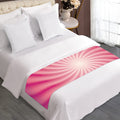 Pink Whirlpool Spiral Print Bed Runner