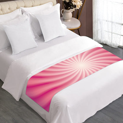 Pink Whirlpool Spiral Print Bed Runner
