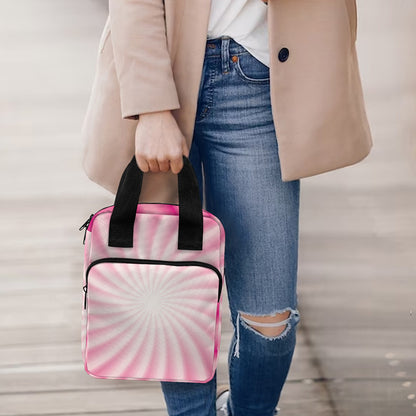 Pink Whirlpool Spiral Print Bible Tote Bag
