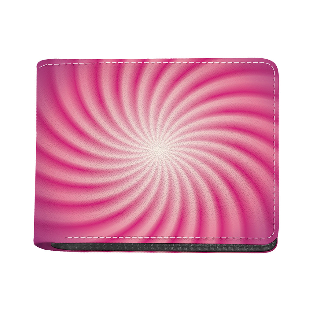 Pink Whirlpool Spiral Print Bifold Wallet