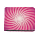 Pink Whirlpool Spiral Print Bifold Wallet