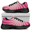 Pink Whirlpool Spiral Print Black Chunky Shoes