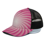 Pink Whirlpool Spiral Print Black Mesh Trucker Cap
