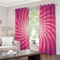Pink Whirlpool Spiral Print Dimout Grommet Curtains