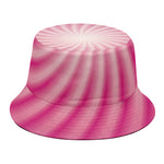 Pink Whirlpool Spiral Print Bucket Hat