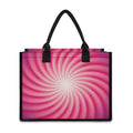 Pink Whirlpool Spiral Print Canvas Tote Bag