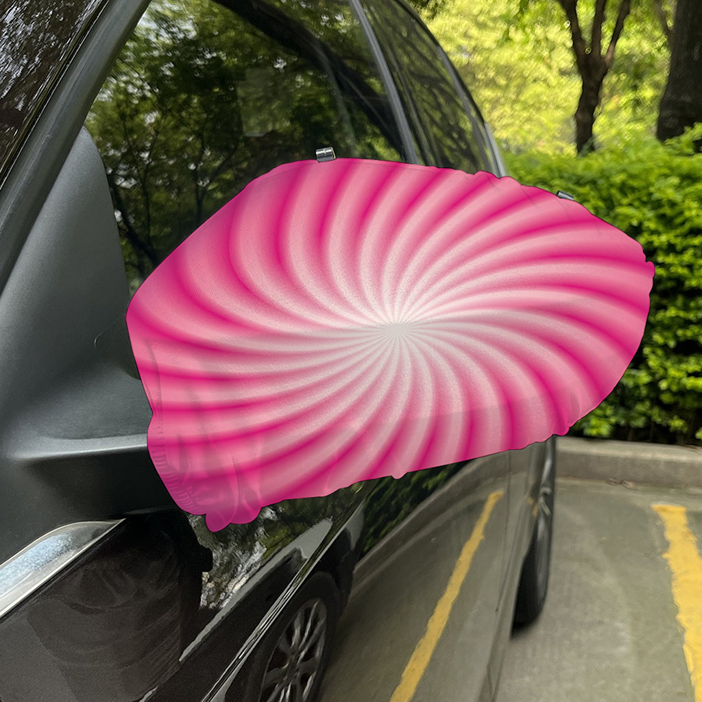 Pink Whirlpool Spiral Print Car Side Mirror Covers