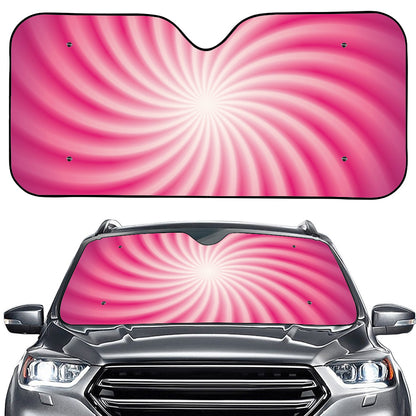 Pink Whirlpool Spiral Print Car Windshield Sun Shade