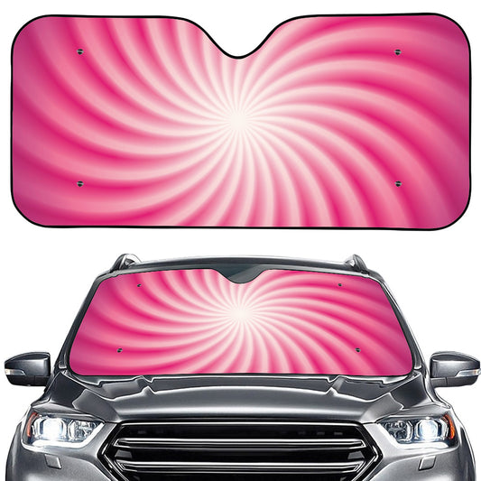 Pink Whirlpool Spiral Print Car Windshield Sun Shade