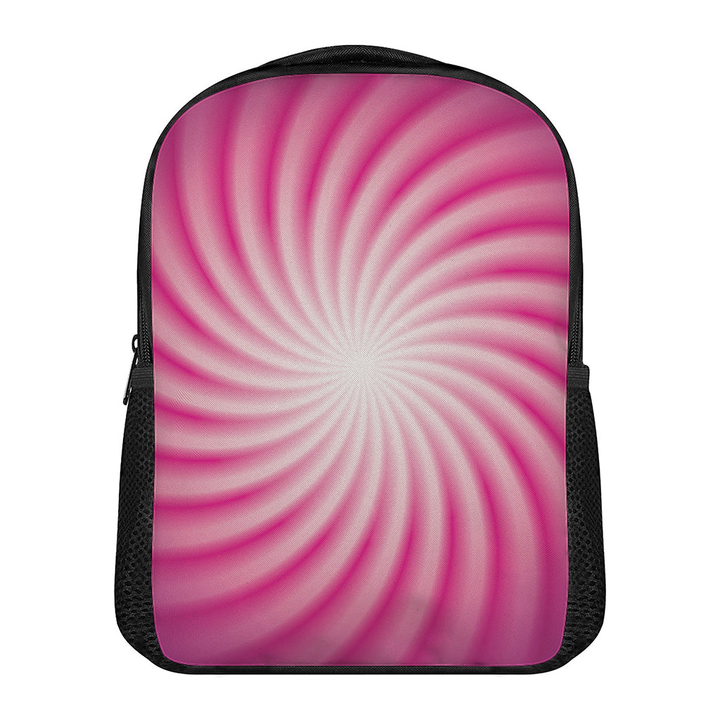 Pink Whirlpool Spiral Print Casual Backpack