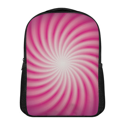 Pink Whirlpool Spiral Print Casual Backpack
