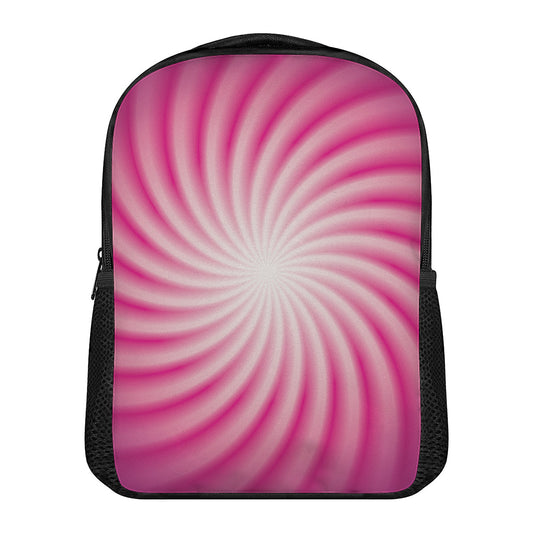 Pink Whirlpool Spiral Print Casual Backpack
