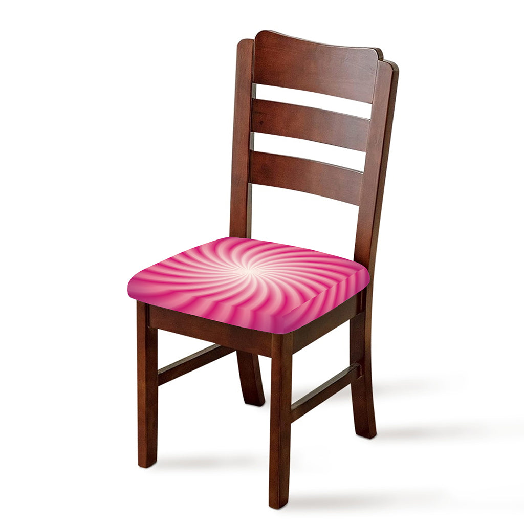 Pink Whirlpool Spiral Print Chair Cushion Cover