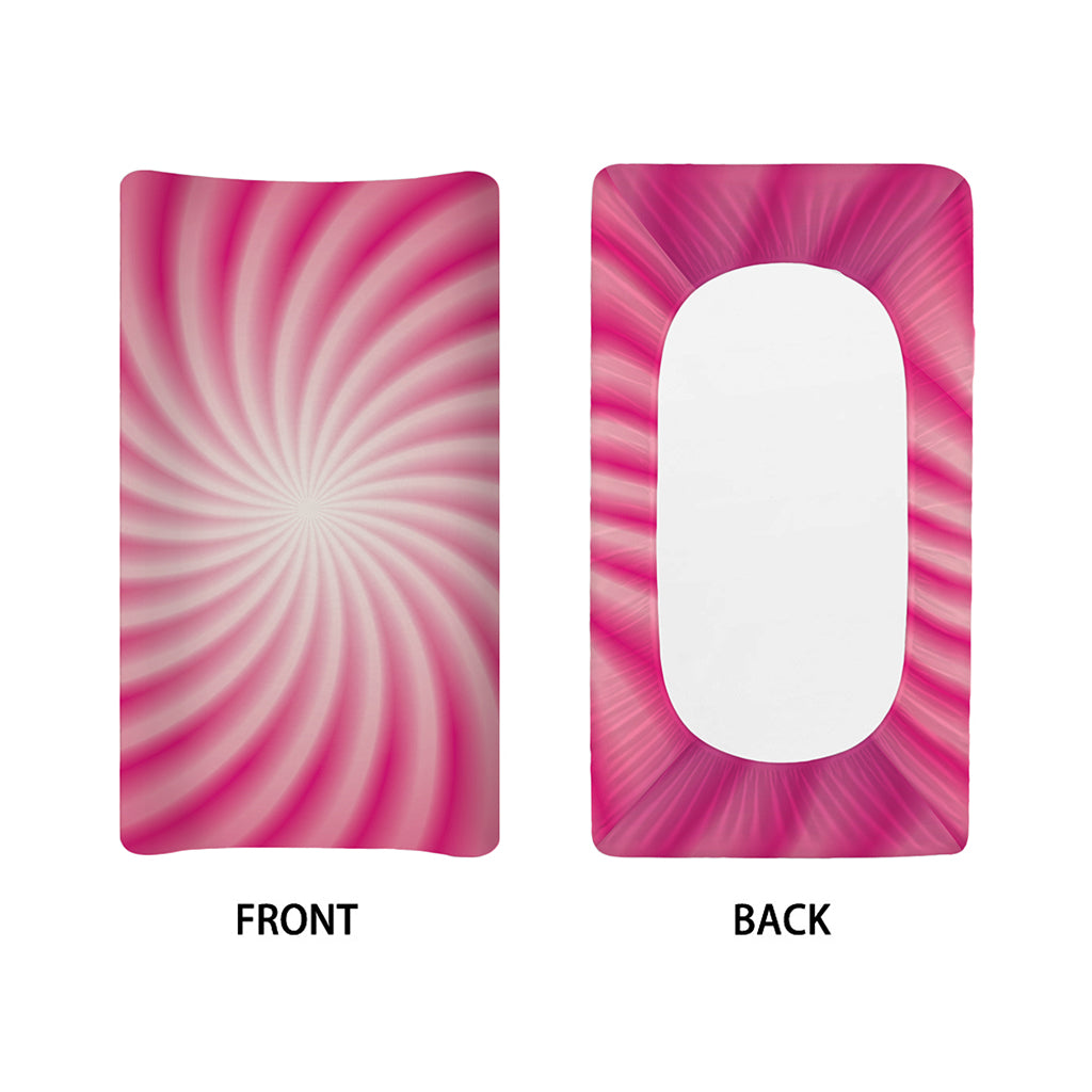 Pink Whirlpool Spiral Print Changing Pad Cover
