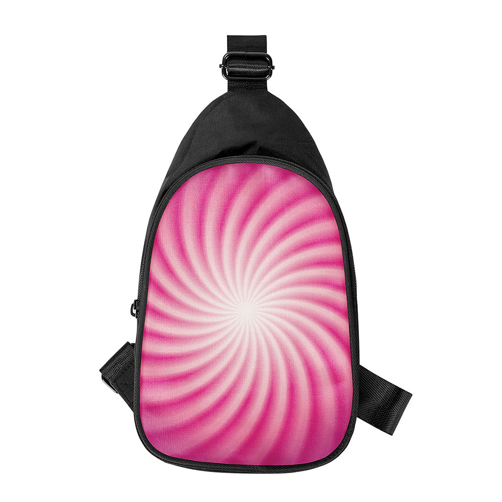 Pink Whirlpool Spiral Print Chest Bag