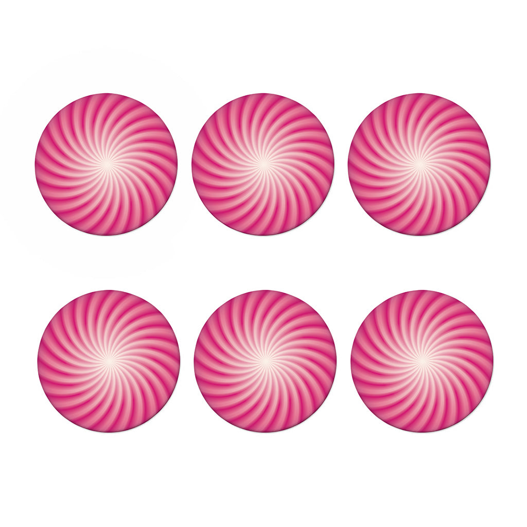 Pink Whirlpool Spiral Print Coaster Set