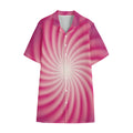 Pink Whirlpool Spiral Print Cotton Hawaiian Shirt
