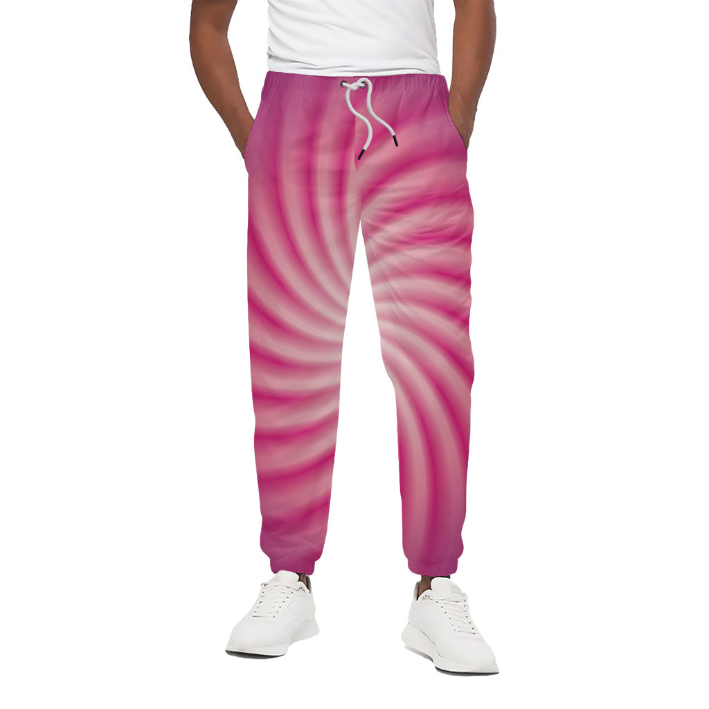 Pink Whirlpool Spiral Print Cotton Pants