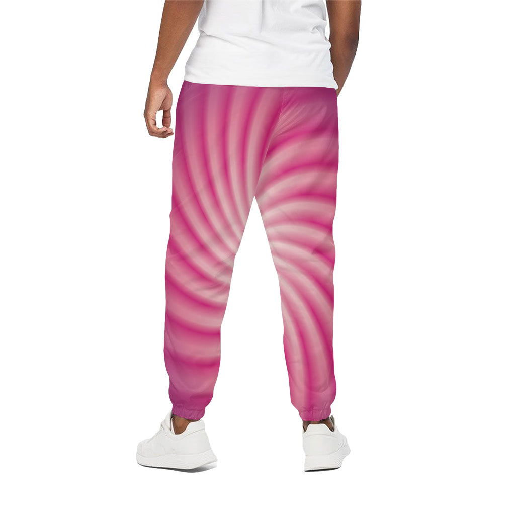 Pink Whirlpool Spiral Print Cotton Pants