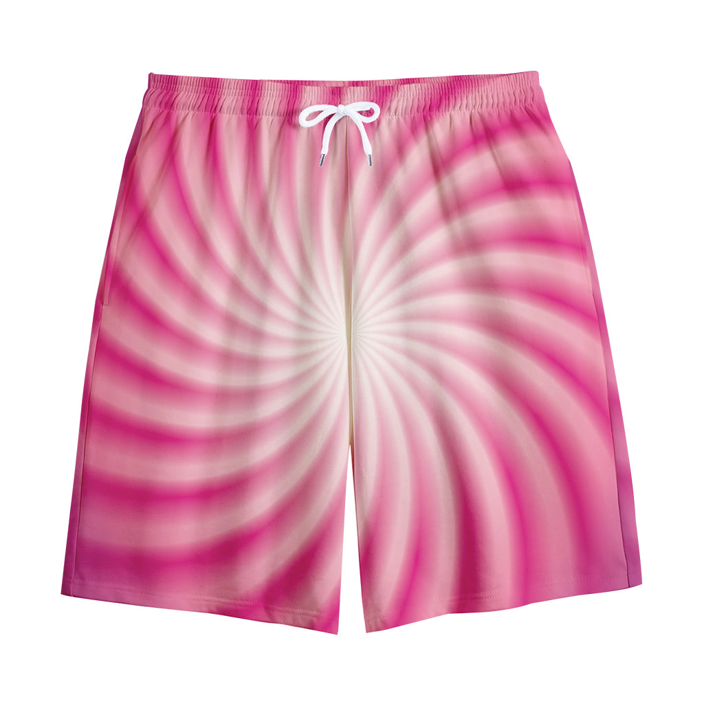 Pink Whirlpool Spiral Print Cotton Shorts