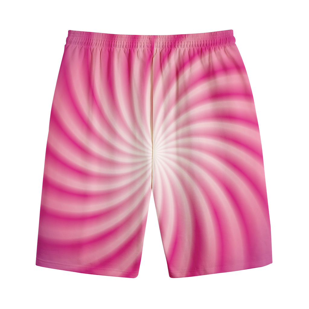 Pink Whirlpool Spiral Print Cotton Shorts