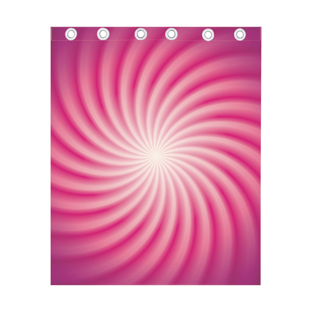Pink Whirlpool Spiral Print Curtain