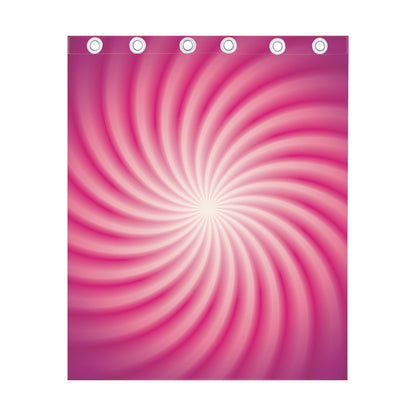 Pink Whirlpool Spiral Print Curtain