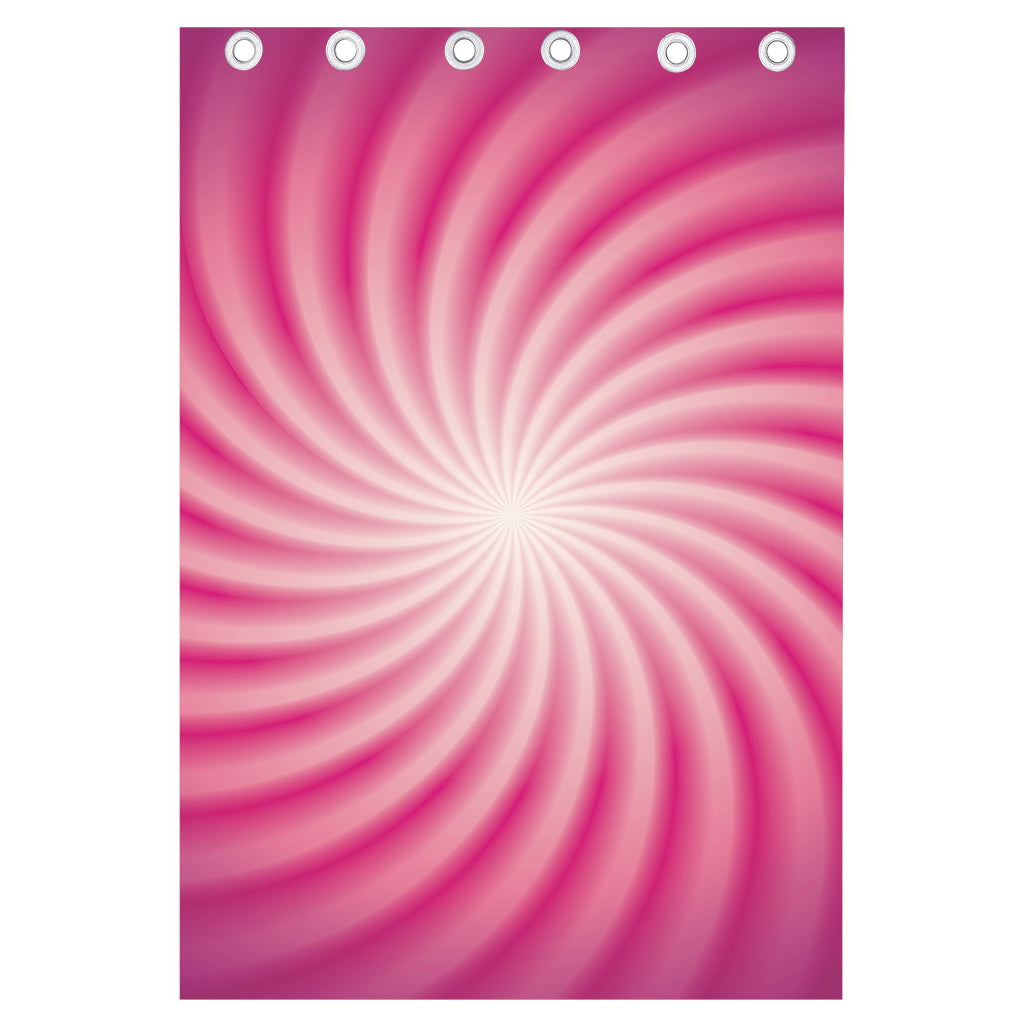 Pink Whirlpool Spiral Print Curtain