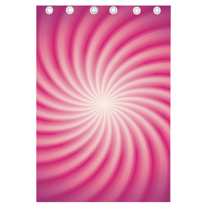Pink Whirlpool Spiral Print Curtain