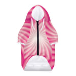 Pink Whirlpool Spiral Print Dog Zip Up Hoodie