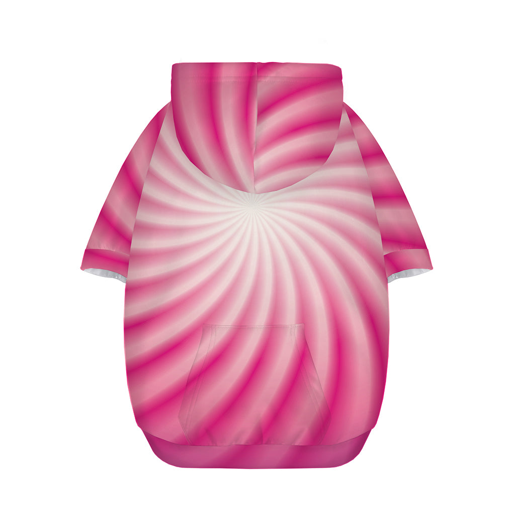 Pink Whirlpool Spiral Print Dog Zip Up Hoodie
