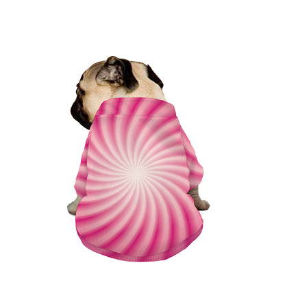 Pink Whirlpool Spiral Print Dog Zip Up Jacket