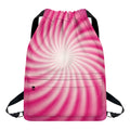 Pink Whirlpool Spiral Print Drawstring Backpack