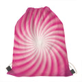 Pink Whirlpool Spiral Print Drawstring Bag