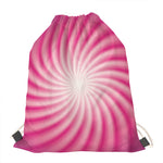 Pink Whirlpool Spiral Print Drawstring Bag