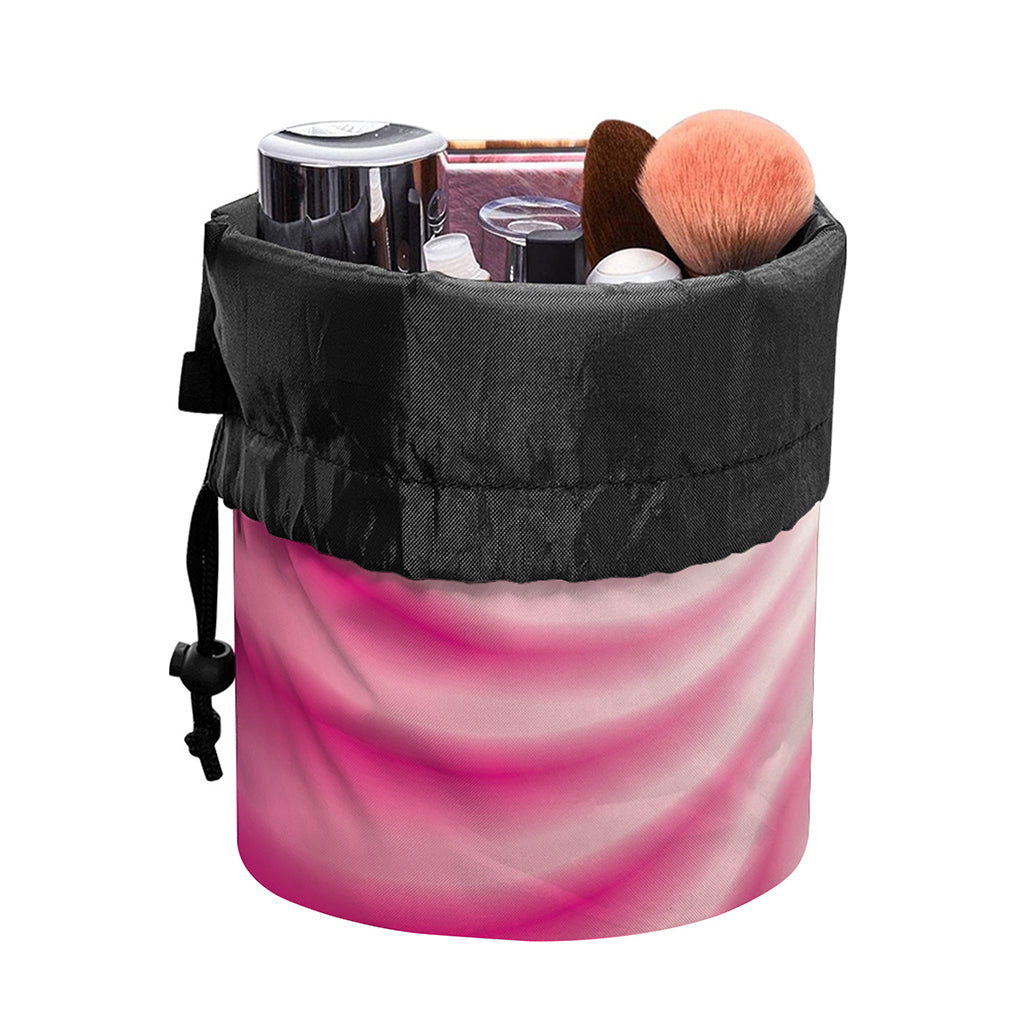 Pink Whirlpool Spiral Print Drawstring Makeup Bag