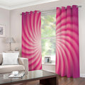 Pink Whirlpool Spiral Print Extra Wide Grommet Curtains